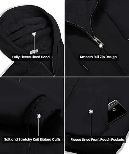 100% Cotton Custom Embroidered Hoodie for Men Casual Sport Heavyweight Fleece Sweatshirt Full Zip Long Crop ODM Sizes 6XL Winter