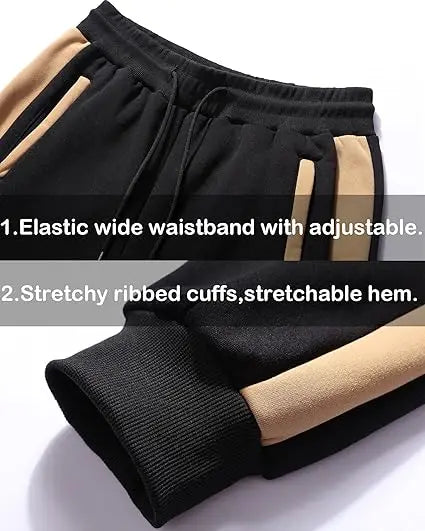 Men's High Quality Comfy Sports Suits 2 Pieces Full-Zip Sweatsuit Drawstring Waistband Running Outfit Winter Printed Drawstring