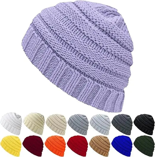 Unisex High Quality 100% Cotton Beanie Hat Soft Warm Cuffed Winter Hat with Custom OEM Logo Designer Plain Striped Acrylic Knit